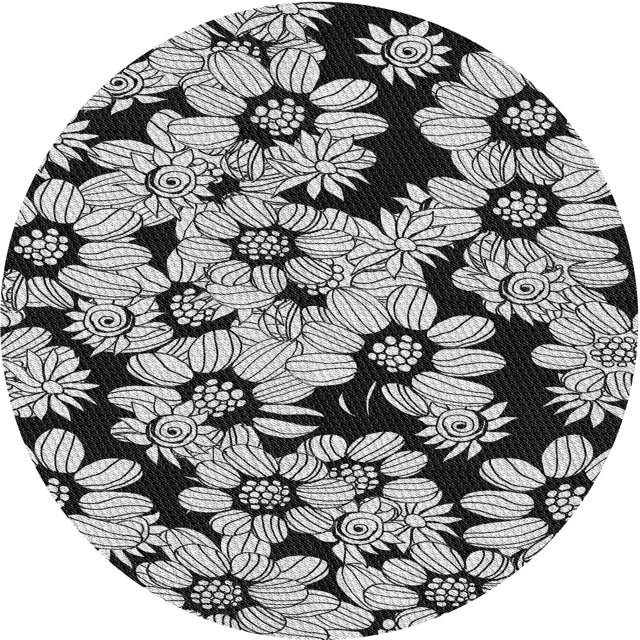 Ahgly Company Tapis d'Intérieur Lavable en Machine Carré Transitionnel Charbon Noir, 3 Pieds Carré