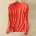 thumbnail image 3 of AherBiu T-Shirts à Manches Longues pour Femmes, Couche de Base, T-Shirt, Couleur Unie, Col Ras du Cou, Blouse Confortable, 3 of 3