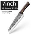 thumbnail image 4 of 7-inch Butcher Knife Forged Boning Knife Sharp Carbon Steel Blade with Three Rivets Wooden Handle Non Stick Kitchen Chef Knife Cutter Camping Knife, 4 of 7