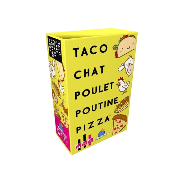 Jeu de cartes Taco Cat Goat Cheese Pizza, jeu de cartes amusant de Blue Orange ! Âges 8+, 10 à 15 minutes par partie, 2 à 8 joueurs.
