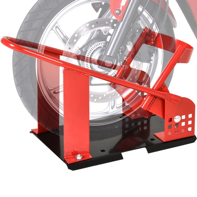 HOMCOM Cale de Roue de Moto, Capacité de 990 lbs avec 12 Trous Réglables
