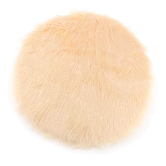 GUOOL Coussin d'Assise Rond en Faux, Tapis Doux pour Chambre, Salon, Filles, Sofa Beige 30 cm