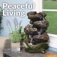 thumbnail image 2 of Sunnydaze Indoor Decorative Calming 5-Step Rock Falls Waterfall Tabletop Water Fountain with LED Lights - 14", 2 of 10