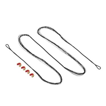 Unique Bargains 14 Strands Bow String Replacement with 4 Nock Points for AMO 58' Recurve Bow Traditional Longbow, Black