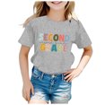 thumbnail image 2 of TZEWGL Hauts pour Fille Garçon Rentrée Scolaire Saison Imprimé Col Rond Manches Courtes Vêtements pour Filles Garçons Taille 12-13T, 2 of 4