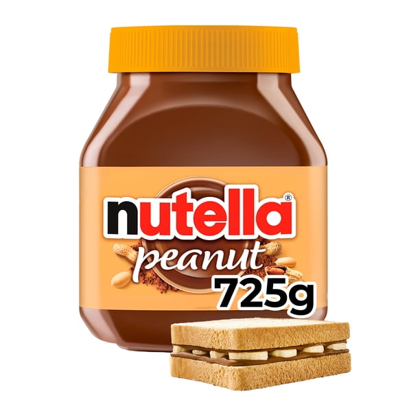NUTELLA Peanut Spread With Cocoa, Smooth and Creamy Peanut with Cocoa Spread for Afternoon Snacking and Gifting, 725 g