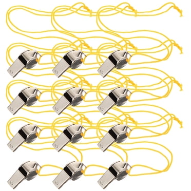 SHOWERORO 12Pcs Portable Metal Whistles with Neck Lanyards Ideal for Coaches Referees Teachers and Outdoor Activities