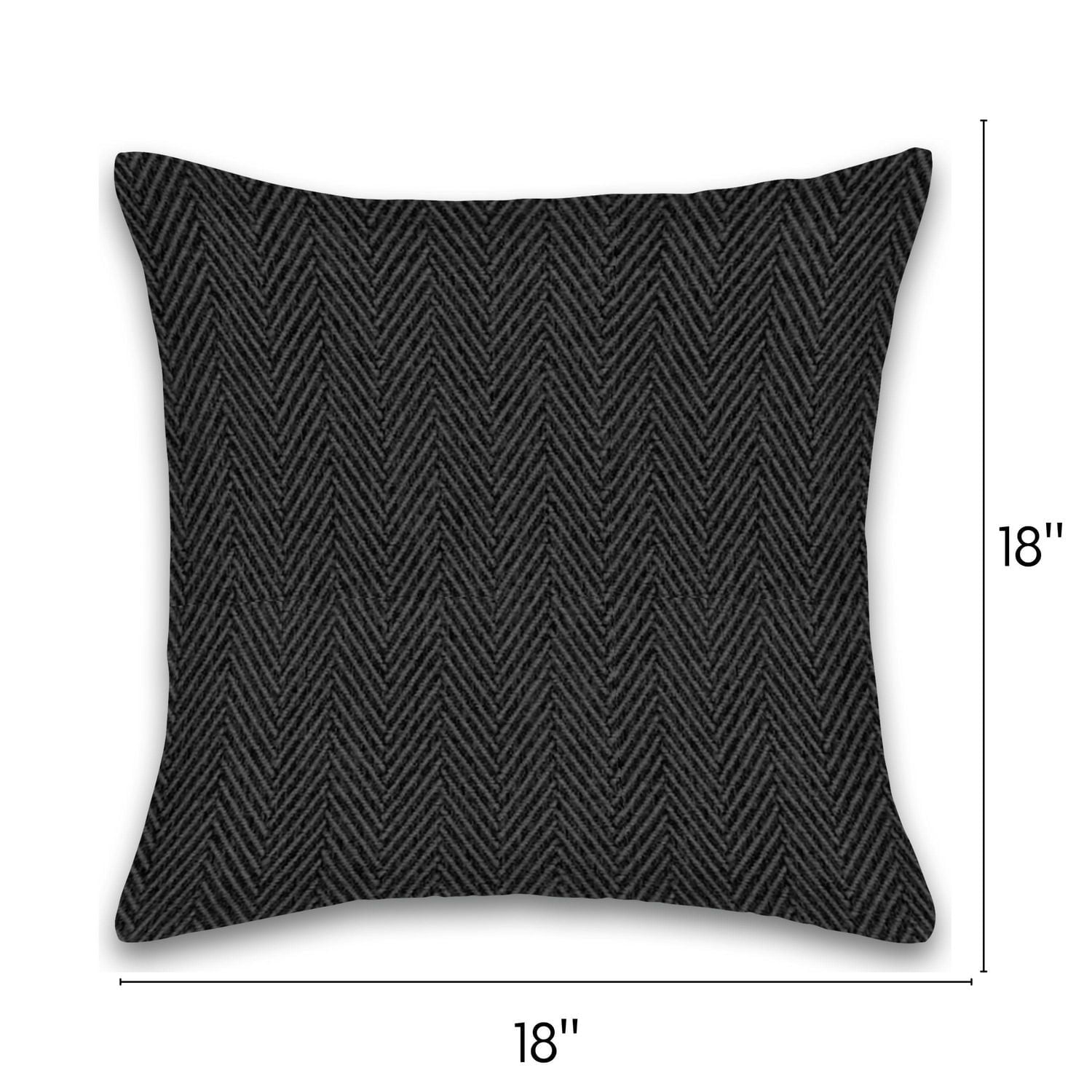 Herringbone Stripe Cotton Cushions Set of 2 Poly Filled With Zipper Machine Washable