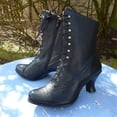 thumbnail image 2 of Kcodviy Bottes Hautes Vintage Imprimées Femmes Mi Chaussures Femmes Bottes Talons Femmes Mi Femmes à Empiècements Bottes Femmes, 2 of 7