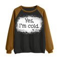 thumbnail image 5 of 50 % de Rabais Liquidation Chandail en Molleton Surdimensionné pour Femmes 2023 T-shirt Imprimé Manches Longues Blouse Col Rond Hauts Décontractés Chandail en Molleton, 5 of 5
