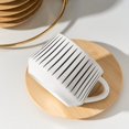 thumbnail image 2 of LUKA Ceramic Coffee Espresso Cups with Saucers Set with Metal Holder, 4 oz Porcelain Demitasse Cups For Tea, Espresso, Latte, Coffee, Cafe Mocha, Set of 6, White, 2 of 8