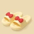 thumbnail image 2 of Yellow Couple Slippers With Bow Decoration Soft Bottom Non-Slip Odor Resistant Indoor Home Suitable For Bathroom Shower Daily Use Size 38, 2 of 3
