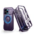 thumbnail image 1 of Dexnor for iPhone 16 Pro Case with Slide Camera Cover & Adjustable Kickstand & Built-in Screen Protector, Compatible with MagSafe Shockproof Bumper Cases Heavy-Duty Magnetic Protective Cover, Purple, 1 of 7