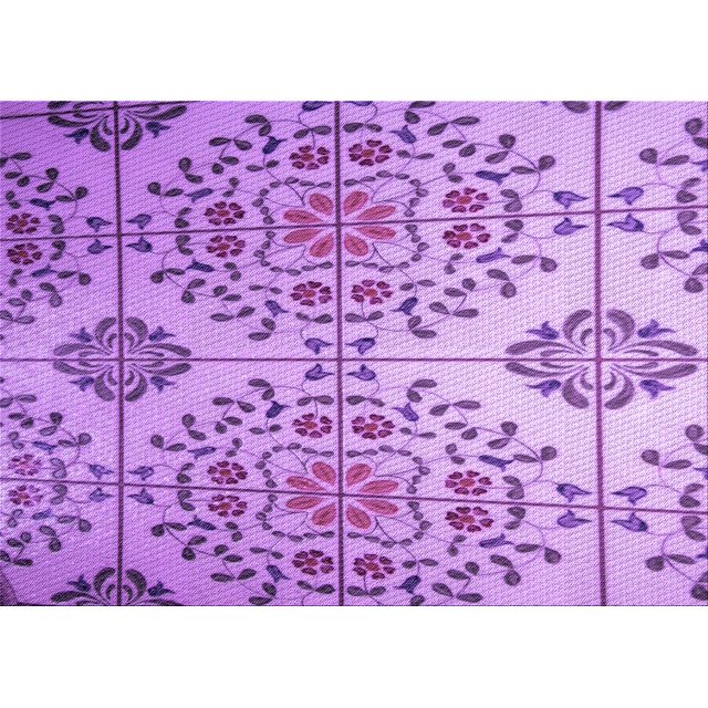 Ahgly Company Machine Washable Indoor Rectangle Transitional Violet Purple Area Rugs, 2' x 3'