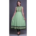 thumbnail image 2 of Bimba Robe Anarkali Tribale Pastel Mint3 Col Mandarin Sans Manches Kurtis pour Femmes Imprimé Robe Maxi XX-Grand, 2 of 6