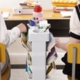 thumbnail image 3 of Rolling Bookshelf, Rolling Book Storage Organizer With Caster Wheels, 5 Tier Large Capacity Movable Storage Trolley For Kids Students Study In Classroom Bedroom Living Room, 3 of 8
