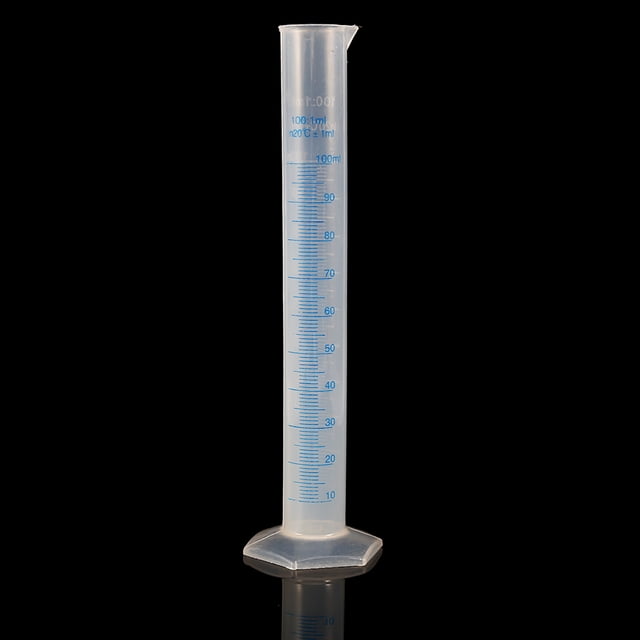 Cylindres de Mesure en Verre 100 ml Cylindre Gradué en Plastique Résistance à la Corrosion