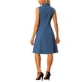 thumbnail image 3 of INSPIRE CHIC Robe Midi en Denim pour Femme Décontractée Sans Manches Robe en Jean Usée S Bleu, 3 of 6