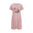 thumbnail image 5 of Fridja Liquidation T-Shirts Patriotiques pour Femmes Chemise de Nuit Courte Surdimensionnée Mode Imprimé Poitrine Robe de Nuit à Manches Courtes Cadeaux pour la Famille (Rose, M), 5 of 5