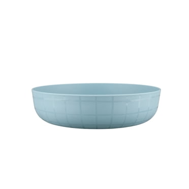 Mainstays Grid Blue Polypropylene Dinner Bowl, 1 Pack, Light Blue
