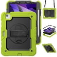 thumbnail image 1 of XYX For iPad Air 5th/4th Generation 10.9 inch 2022/2020 Case, 360 Rotating Shockproof Cover with Stand, Screen Protector, Shoulder Strap, Lime, 1 of 7