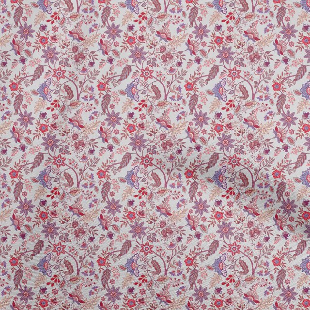 oneOone Coton Jersey Gris Clair Jacobée Robe Florale Tissu Tissu Imprimé par la Cour 58 Pouces de Large
