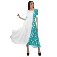 thumbnail image 2 of Moomaya Robe Midi en Viscose à Manches Courtes Imprimée Style Santoon à Taille à Cordon pour Femmes, 2 of 4