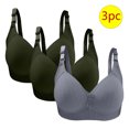 thumbnail image 1 of Bras for Women, 3PC Womans Large Size Solid Color Without Steel Ring Gathering Comfortable Bras Daily Bra, 1 of 3
