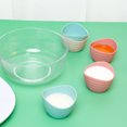 thumbnail image 3 of 6 PCS Mini Silicone Pinch Bowls Multicolored Pinch Bowls Silicone Condiment Bowls Silicone Measuring Bowls Silicone Mixing Bowls with Stir Stick Reusable Snack Bowls for Sauce, Pink, Beige, Blue, 3 of 4
