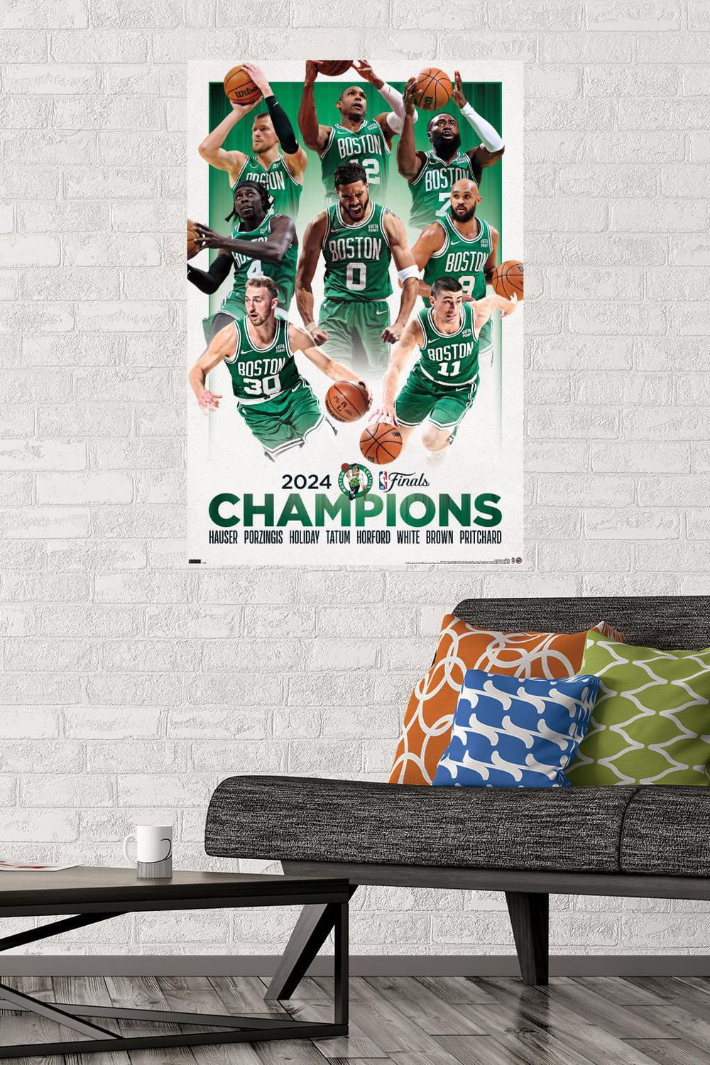 NBA Boston Celtics - 2024 NBA Finals Champions Wall Poster, 22.375" x 34" Framed