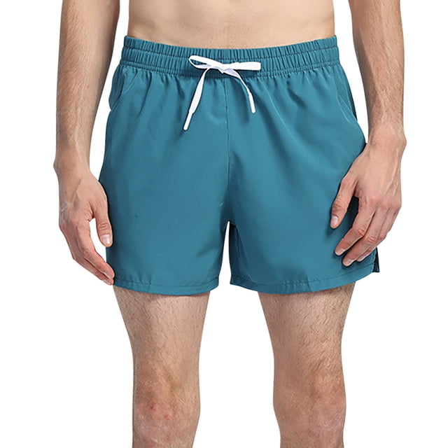 Mens Shorts Mens Casual Solid Color Casual Drawstring Pockets Elastic Sports Shorts