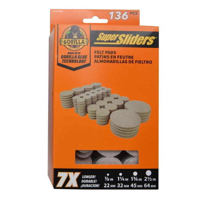 Super Sliders Avec Gorilla Glue feutre pack valeur Beige 136pc