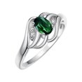 thumbnail image 3 of RYLOS Rings for Women Sterling Silver Ring Classic Style Birthstone Ring 6X4MM Gemstone &  Diamonds Green Sapphire Jewelry for Women Size 8, 3 of 7