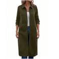 thumbnail image 1 of JGGSPWM Cardigan Long Décontracté pour Femmes 2025 Manteaux d'Hiver Veste d'Automne Col Rabattu Poche Fermeture Éclair Manteau d'Extérieur Vert P, 1 of 6