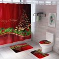 thumbnail image 1 of 4PCS Christmas Shower Curtain Set with 12 Hooks Christmas Shower Curtain Sets for Bathroom Non-Slip Rug  Toilet Lid Cover and Bath Mat   Snowman Shower Curtains, 1 of 5