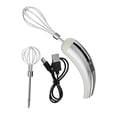thumbnail image 3 of Elodie Cordless Hand Mixer Compact Electric Egg Beater for Kitchen Baking Cake Shop Silver White, 3 of 8