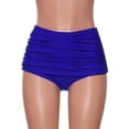 thumbnail image 2 of Riforla Swimsuit Bottoms for Women Plus Size High Rise Ruched Solid Color Bikini Briefs for Swim Bathing Suit Bottoms Blue L, 2 of 4