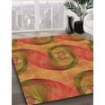 thumbnail image 3 of Ahgly Company Tapis de Zone Carré Orange Lavable en Machine, 6 Pieds Carré, 3 of 7