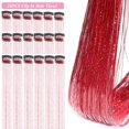 thumbnail image 2 of SUTENGDA 18 Pcs Guirlande de Cheveux à Clipser Extensions de Cheveux 19.6 Pouces Kit de Guirlande de Cheveux à Clipser Résistant à la Chaleur Scintillant Féerique Accessoires pour Cheveux pour Enfants Filles Femmes (Argent), 2 of 7