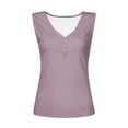 thumbnail image 4 of Timegard Tank Tops for Women Ribbed Deep V-Neck Button Slim Casual Sleeveless Shirts Basic Cami Top, 4 of 5