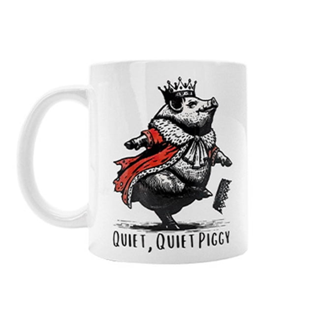 Huanglei Quiet Quiet Mug Dancing Pig Kick Novelty Ceramic Mug Funny Cute For Coffee & Lovers