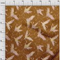 thumbnail image 3 of oneOone Polyester Spandex Rust Brown Fabric Asian Japanese Bird Craft Projects Decor Fabric Printed By The Yard 56 Inch Wide, 3 of 4