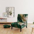 thumbnail image 2 of Designart « Cascade Sereine en Vert et Or II » Fauteuil d'Appoint Rembourré Vert à Fluidité Abstraite - Fauteuil Moderne pour Salon, 2 of 7