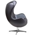 thumbnail image 2 of Gray Leather Egg Chair with Tilt-Lock Mechanism, 2 of 4