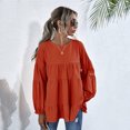 thumbnail image 2 of Babysbule Liquidation Haut d'Été pour Femmes Blouse à Manches Longues Lanterne à Col Rond pour Femmes Hauts, 2 of 8