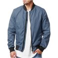 thumbnail image 1 of Veste Décontractée pour Homme à Fermeture Éclair, Unie, Col Montant, à Manches Longues, 1 of 1