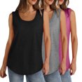 thumbnail image 1 of Plebaso Lot de 3 Débardeurs pour Femmes Décontractés d'Été Sans Manches Amples Col Rond T-Shirts Basiques pour Dames, 1 of 7
