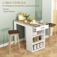thumbnail image 3 of CoSoTower Bar Table with Drawer and 3 Storage Shelves, Bar Height Table, High Top Pub Table for Home Bar, Kitchen, Grey, 3 of 7