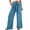 Sky Blue, variant on Tumotour Linen Wide Leg Pants for Women Solid Color Fashion Tie Pants Elastic High Waist Lightweight Breathable Casual Pants with Pockets Loose Flowy Beach Travel Vacation Pants