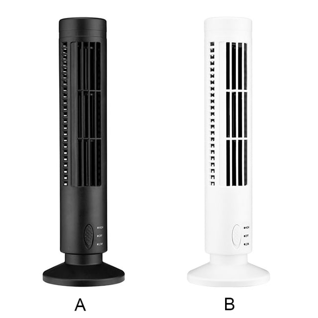 USB Standing Tower Fans Bladeless Floor Air Fan; Adjustable Conditioner Humidifier Energy-Saving Slim Design Conditioning Ventilator Fan Black